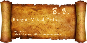 Barger Viktória névjegykártya